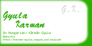 gyula karman business card