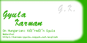 gyula karman business card
